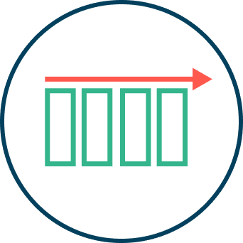 Stagnant outcomes bar graph icon